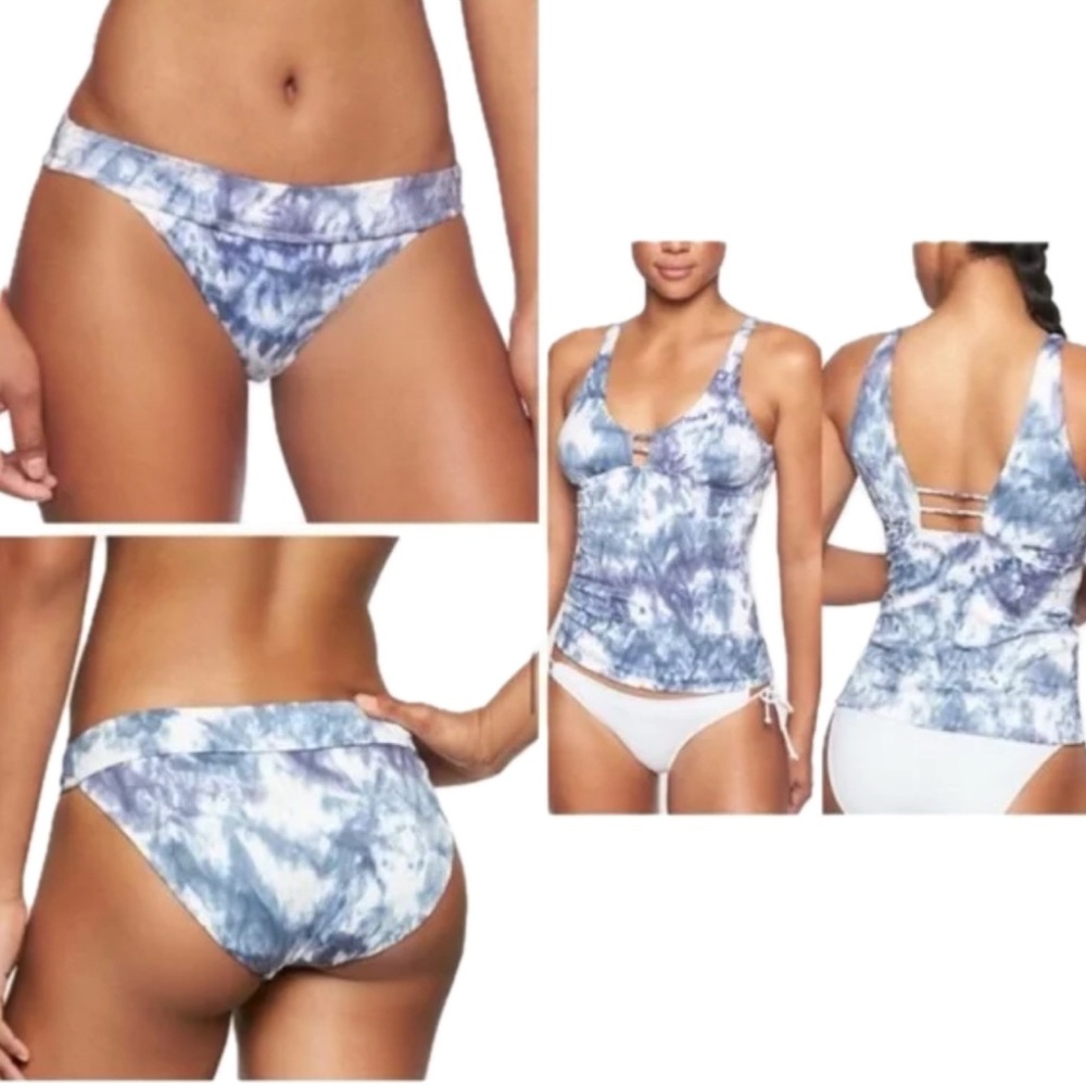 Athleta, Women's Telum 2 piece Blue Tie-Dye Swim Set, Size M EUC